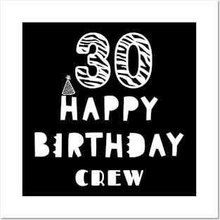 30 Year Old Gifts Crew 30th Birthday Party diamond Posters and Art